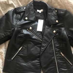 Leather jacket faux